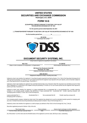 Vorschaubild DSS, Inc. (Document Security Systems) 10-Q Quartalsbericht 2019 