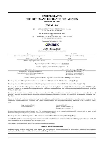 Thumbnail Cemtrex 10-K Annual Report 2019