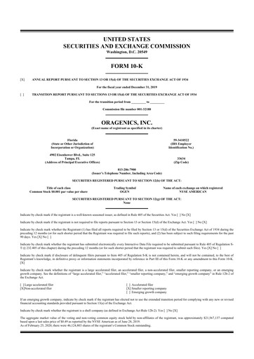 Vorschaubild Oragenics 10-K Jahresbericht 2019
