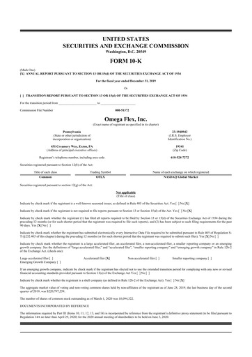 Thumbnail Omega Flex 10-K Annual Report 2019