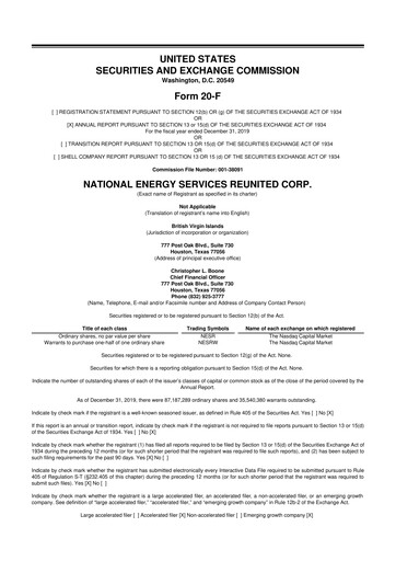 Thumbnail National Energy Services Reunited
 20-F Annual Report 2019