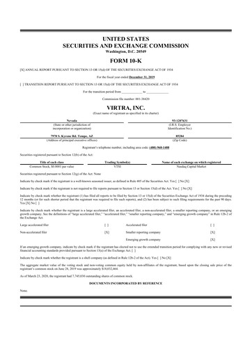 Thumbnail VirTra 10-K Annual Report 2019