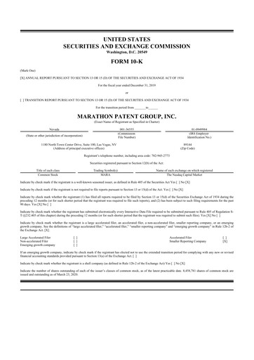 Thumbnail MARA Holdings
 10-K Annual Report 2019