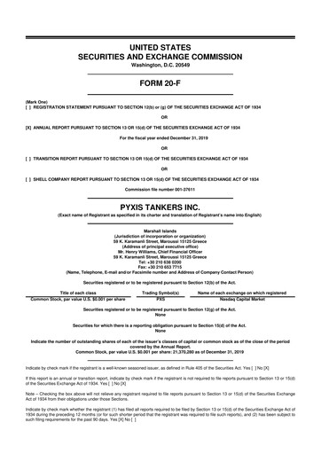Vorschaubild Pyxis Tankers 20-F Jahresbericht 2019