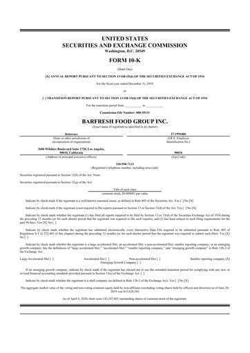 Thumbnail Barfresh Food Group 10-K Annual Report 2019