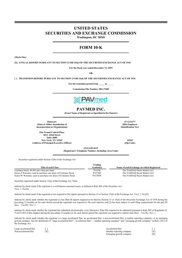 Miniature PAVmed
 10-K Rapport annuel 2019