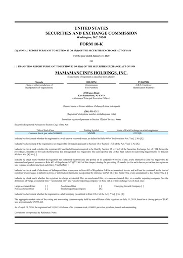 Thumbnail Mama's Creations 10-K Annual Report 2020