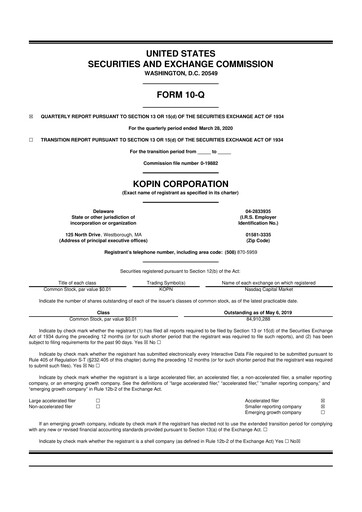 Thumbnail Kopin Corporation
 10-Q Quarterly Report FY2020 