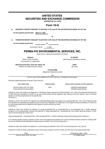 Thumbnail Perma-Fix Environmental Services 10-Q Quarterly Report FY2020 