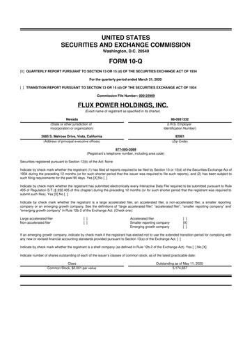 Thumbnail Flux Power 10-Q Quarterly Report FY2020 