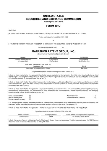 Thumbnail MARA Holdings
 10-Q Quarterly Report FY2020 