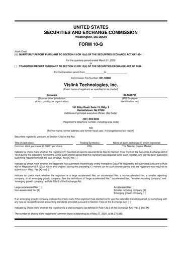 Vorschaubild Vislink Technologies
 10-Q Quartalsbericht 2020 