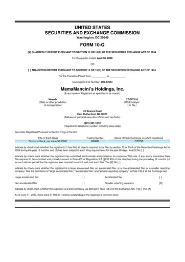 Thumbnail Mama's Creations 10-Q Quarterly Report FY2021 