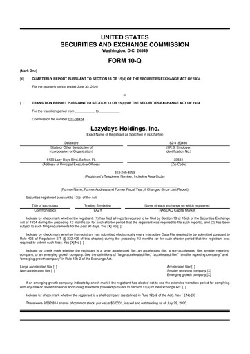 Thumbnail Lazydays Holdings 10-Q Quarterly Report FY2020 