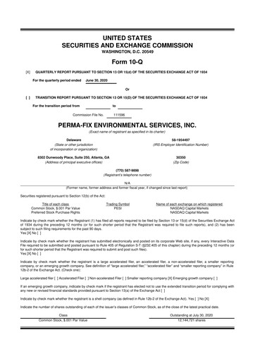 Thumbnail Perma-Fix Environmental Services 10-Q Quarterly Report FY2020 