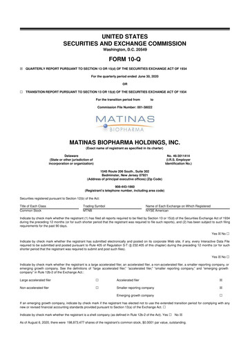 Thumbnail Matinas BioPharma 10-Q Quarterly Report FY2020 
