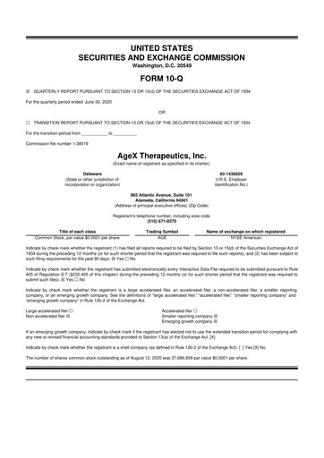 Thumbnail Serina Therapeutics 10-Q Quarterly Report FY2020 