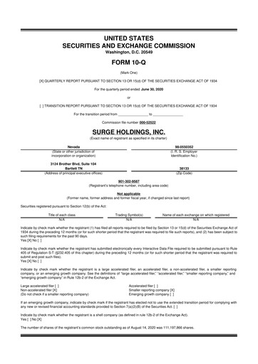 Vorschaubild SurgePays 10-Q Quartalsbericht 2020 