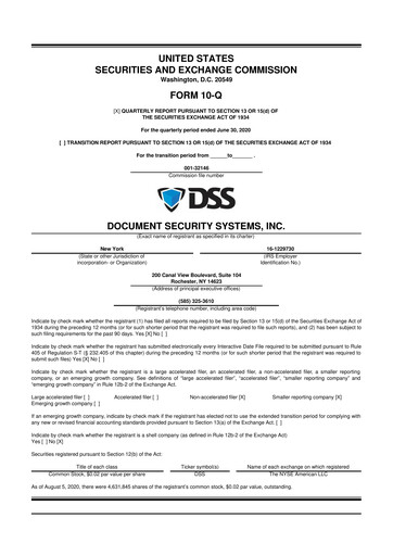 Vorschaubild DSS, Inc. (Document Security Systems) 10-Q Quartalsbericht 2020 