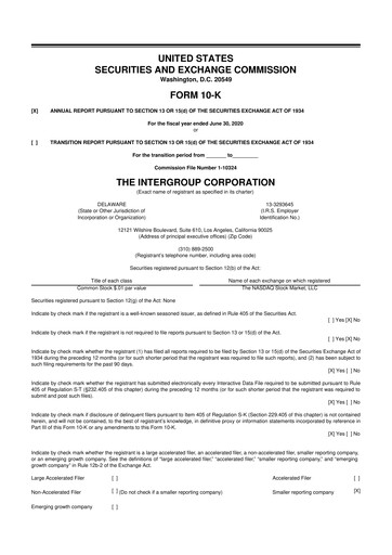 Thumbnail The InterGroup Corporation 10-K Annual Report 2020