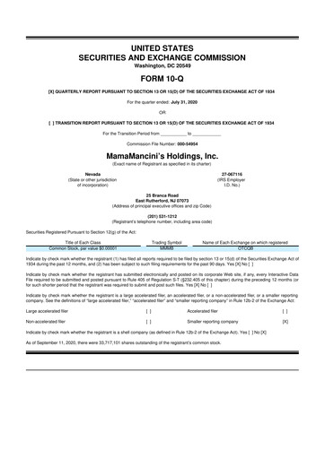 Thumbnail Mama's Creations 10-Q Quarterly Report FY2021 