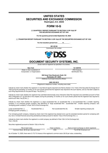 Vorschaubild DSS, Inc. (Document Security Systems) 10-Q Quartalsbericht 2020 