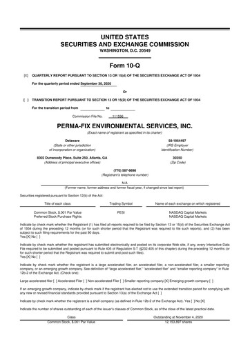 Thumbnail Perma-Fix Environmental Services 10-Q Quarterly Report FY2020 