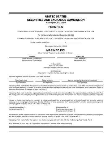 Thumbnail MariMed 10-Q Quarterly Report FY2020 