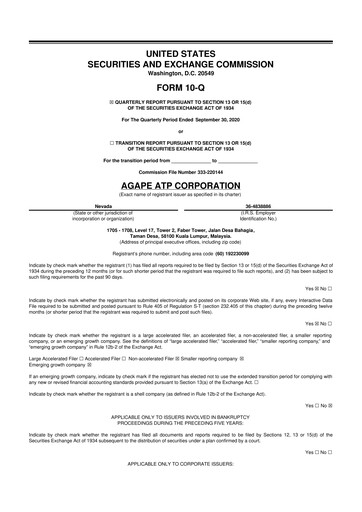 Thumbnail Agape ATP 10-Q Quarterly Report FY2020 