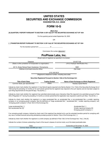 Thumbnail ProPhase Labs 10-Q Quarterly Report FY2020 