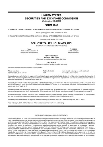 Thumbnail RCI Hospitality Holdings 10-Q Quarterly Report FY2021 