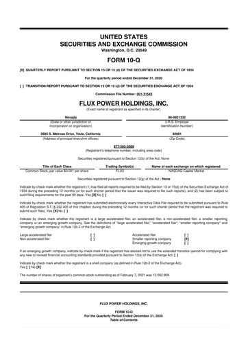 Thumbnail Flux Power 10-Q Quarterly Report FY2021 