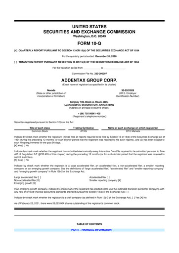 Vorschaubild Addentax Group 10-Q Quartalsbericht 2021 