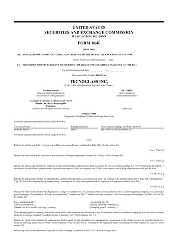 Thumbnail Tecnoglass 10-K Annual Report 2020