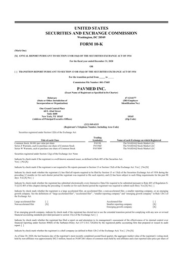 Miniature PAVmed
 10-K Rapport annuel 2020