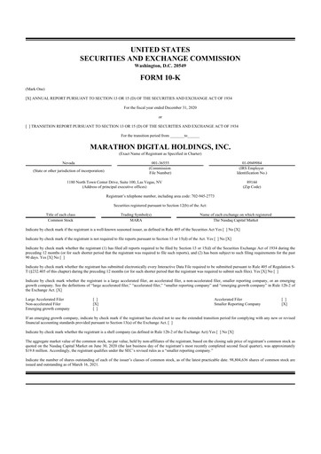 Thumbnail MARA Holdings
 10-K Annual Report 2020