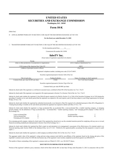 Vorschaubild fuboTV 10-K Jahresbericht 2020