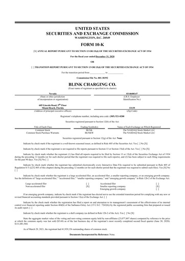 Vorschaubild Blink Charging
 10-K Jahresbericht 2020