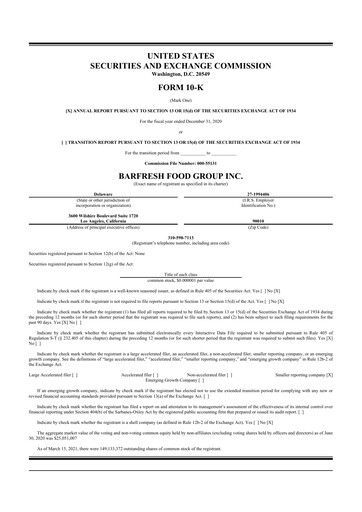 Thumbnail Barfresh Food Group 10-K Annual Report 2020