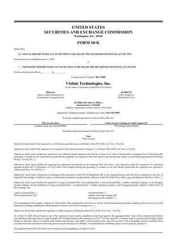 Thumbnail Vislink Technologies
 10-K Annual Report 2020