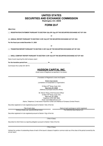 Miniature Freight Technologies, Inc. 20-F Rapport annuel 2020