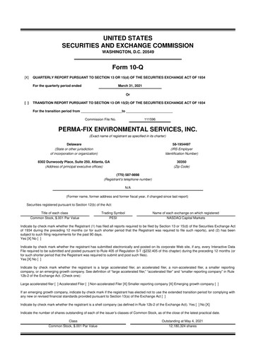 Thumbnail Perma-Fix Environmental Services 10-Q Quarterly Report FY2021 