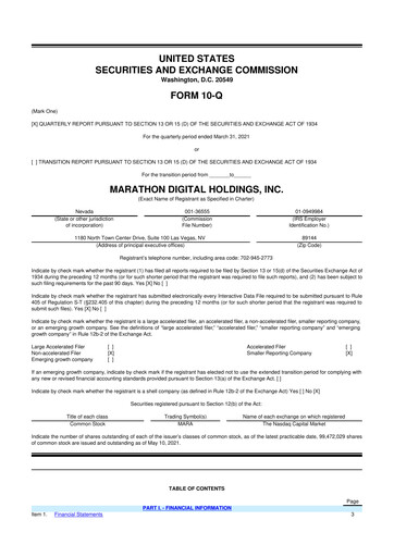 Thumbnail MARA Holdings
 10-Q Quarterly Report FY 