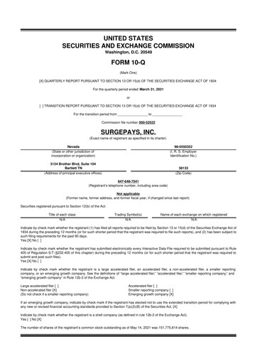 Vorschaubild SurgePays 10-Q Quartalsbericht 2021 