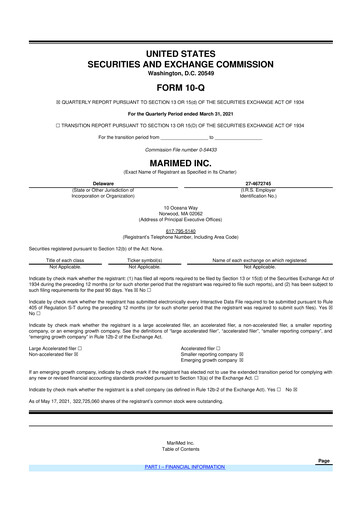 Thumbnail MariMed 10-Q Quarterly Report FY2021 