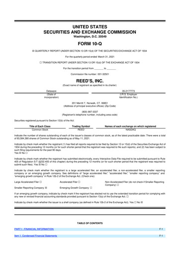 Vorschaubild Reed's, Inc. 10-Q Quartalsbericht  