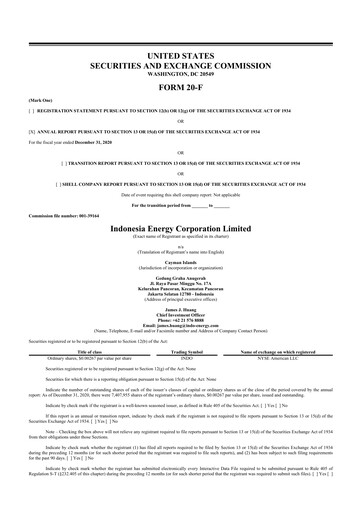 Thumbnail Indonesia Energy 20-F Annual Report 2020