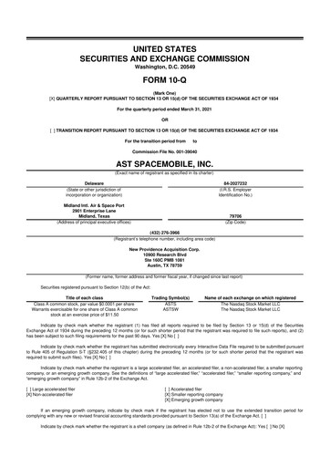 Thumbnail AST SpaceMobile 10-Q Quarterly Report FY2021 