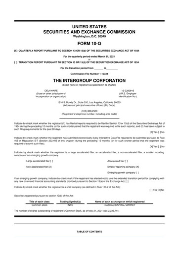 Thumbnail The InterGroup Corporation 10-Q Quarterly Report FY2021 