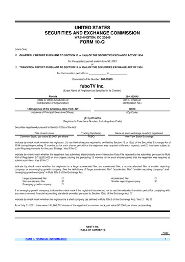 Thumbnail fuboTV 10-Q Quarterly Report FY2021 